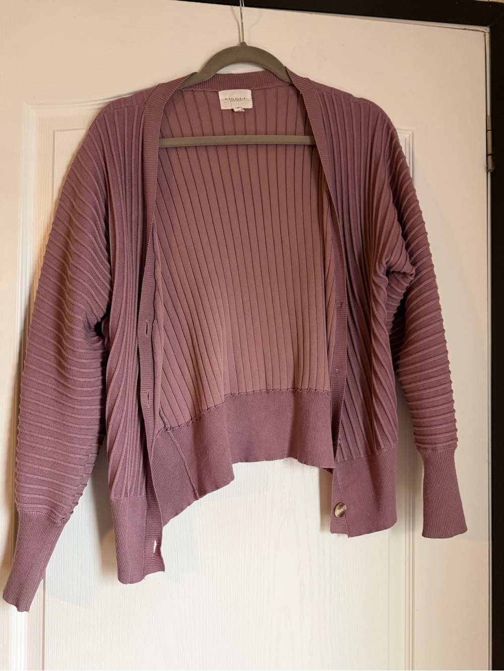 Pinque Dusty Rose Ribbed Cardigan Size Medium